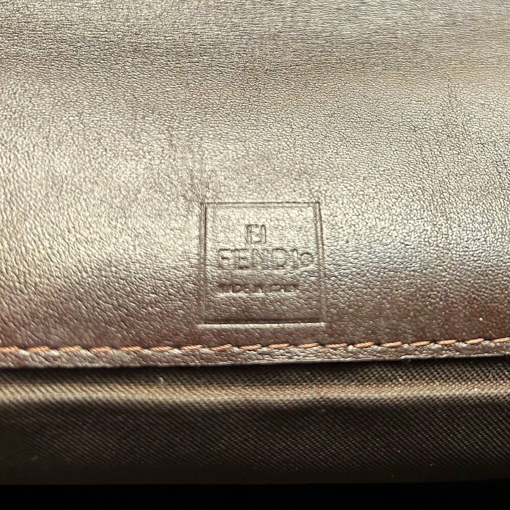 FENDI Zucca Large Clutch Wallet Tobacco Black - Picture 2 of 11